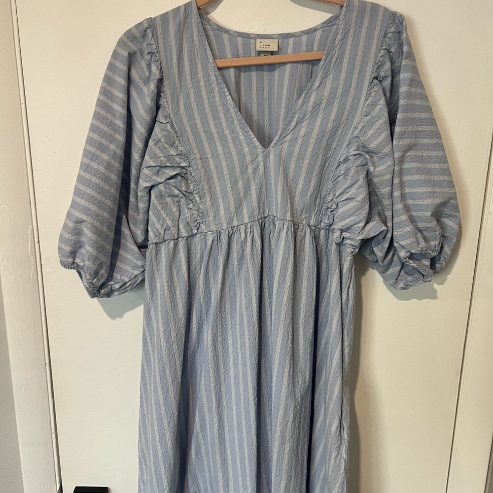 A New Day Blue Striped Mini Dress